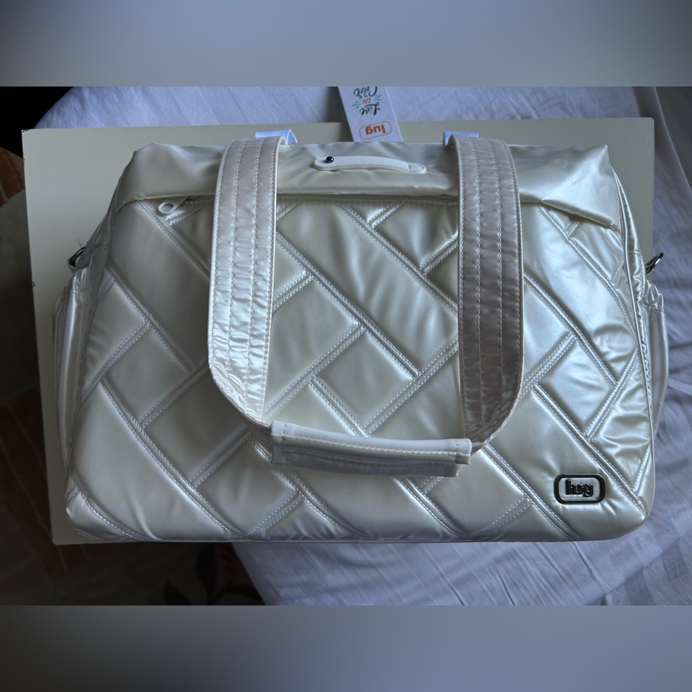 LUG TROLLEY BUS DUFFLE BAG METALLIC DIAMOND NWT